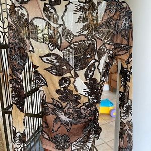 Vintage Caché wrap mesh blouse Top